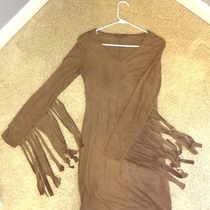 Suede fringe dress
